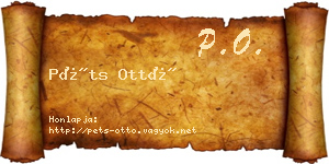 Péts Ottó névjegykártya